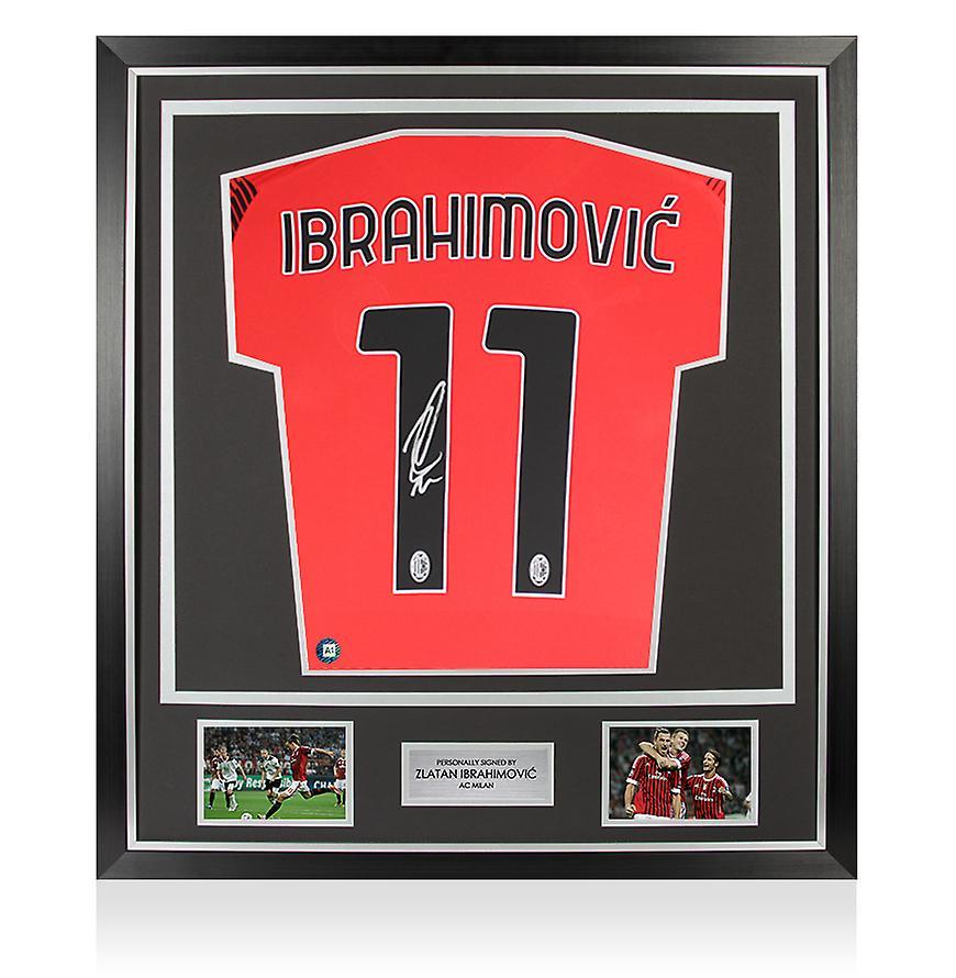 A1 Sporting Memorabilia Framed Zlatan Ibrahimovic Signed AC Milan Shirt: Home, 2023-24 - Premium