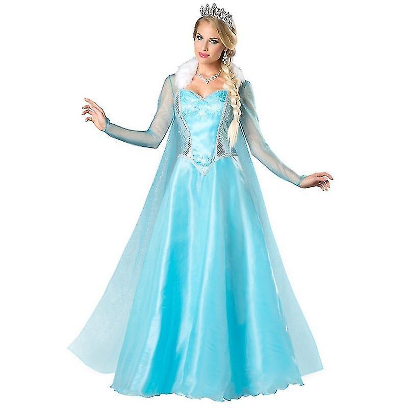 Frozen Adult Women Princess Elsa Costume  Cos Fancy Dress Outfit Shznv L