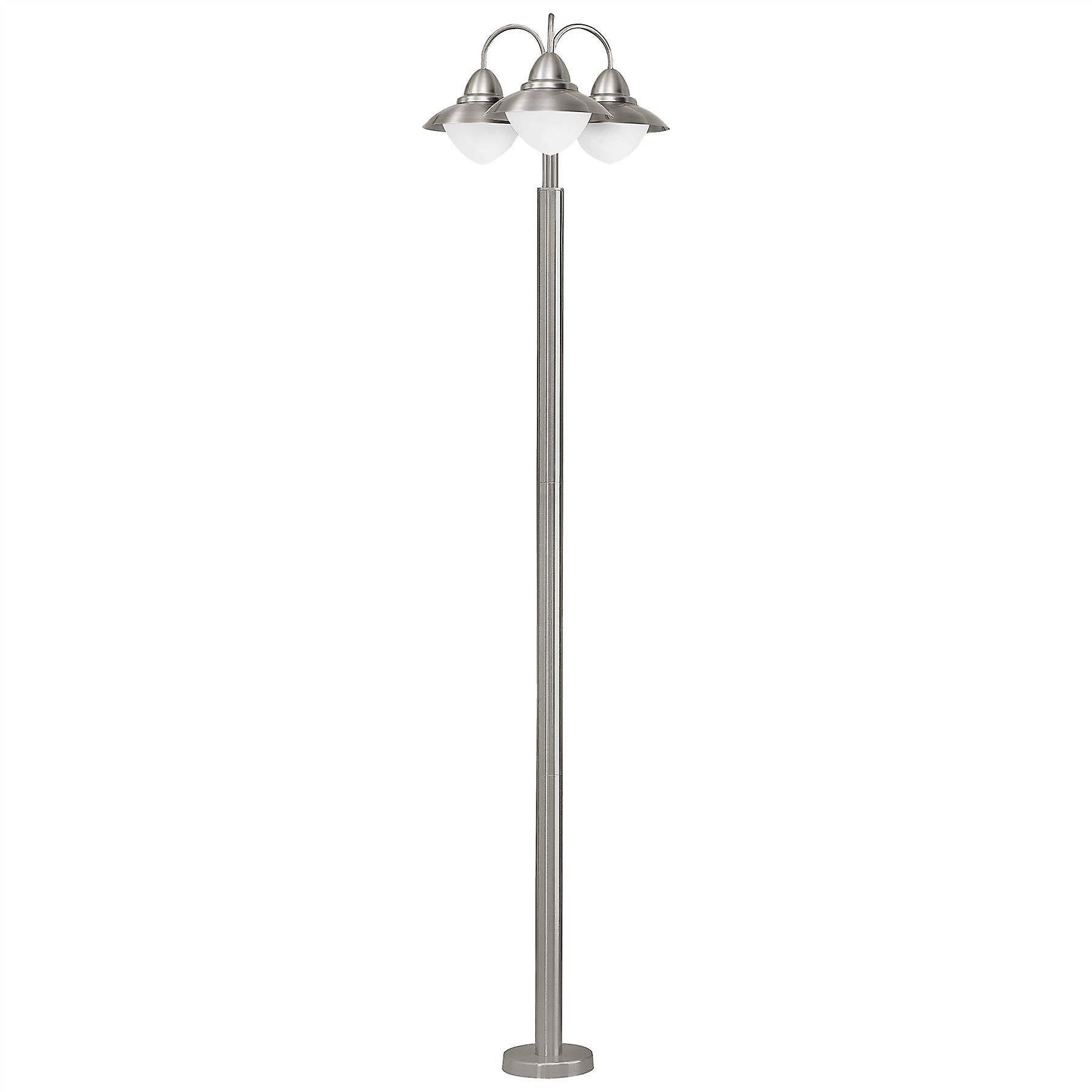 Eglo Lighting Sidney 3 Light Outdoor Lamp Post Stainless Steel IP44, E27