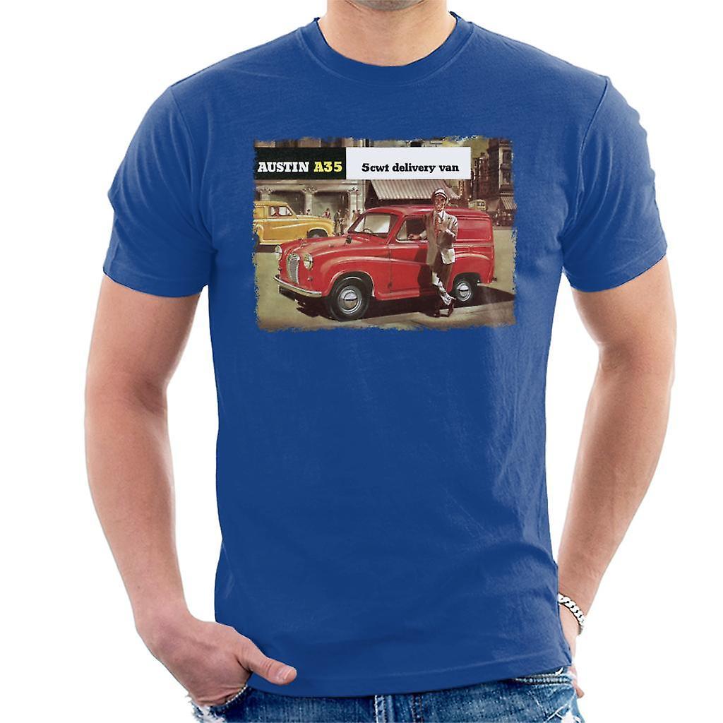 Austin A35 5cwt Delivery Van British Motor Heritage Men's T-Shirt Royal Blue X-Large