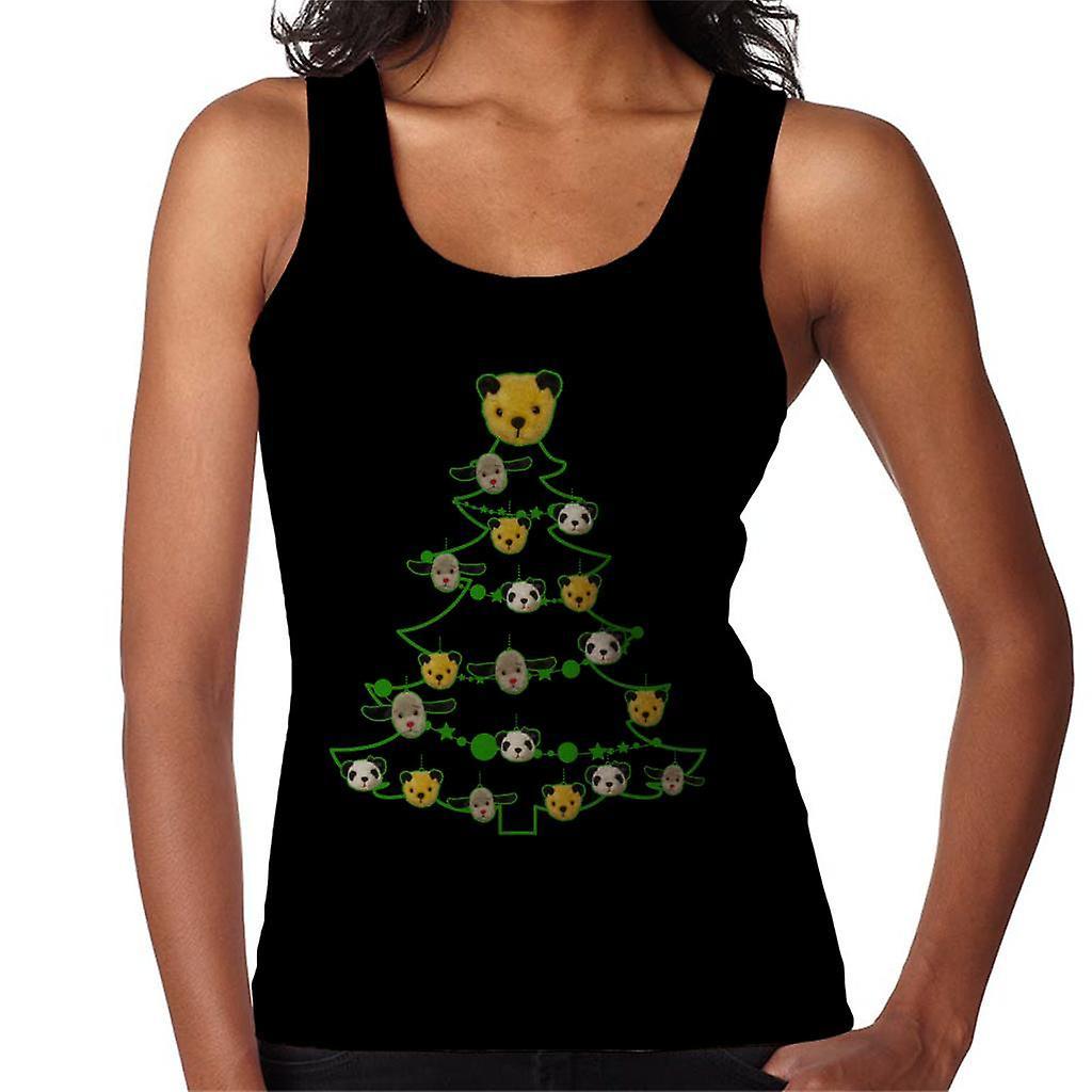 Sooty Christmas Tree Green Silhouette Women's Vest Black XX-Large