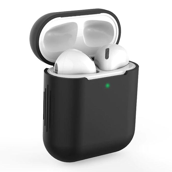 SIFREE Flexible Case for AirPods 1/2 - Silicone Skin AirPod Case Cover Smooth - Black