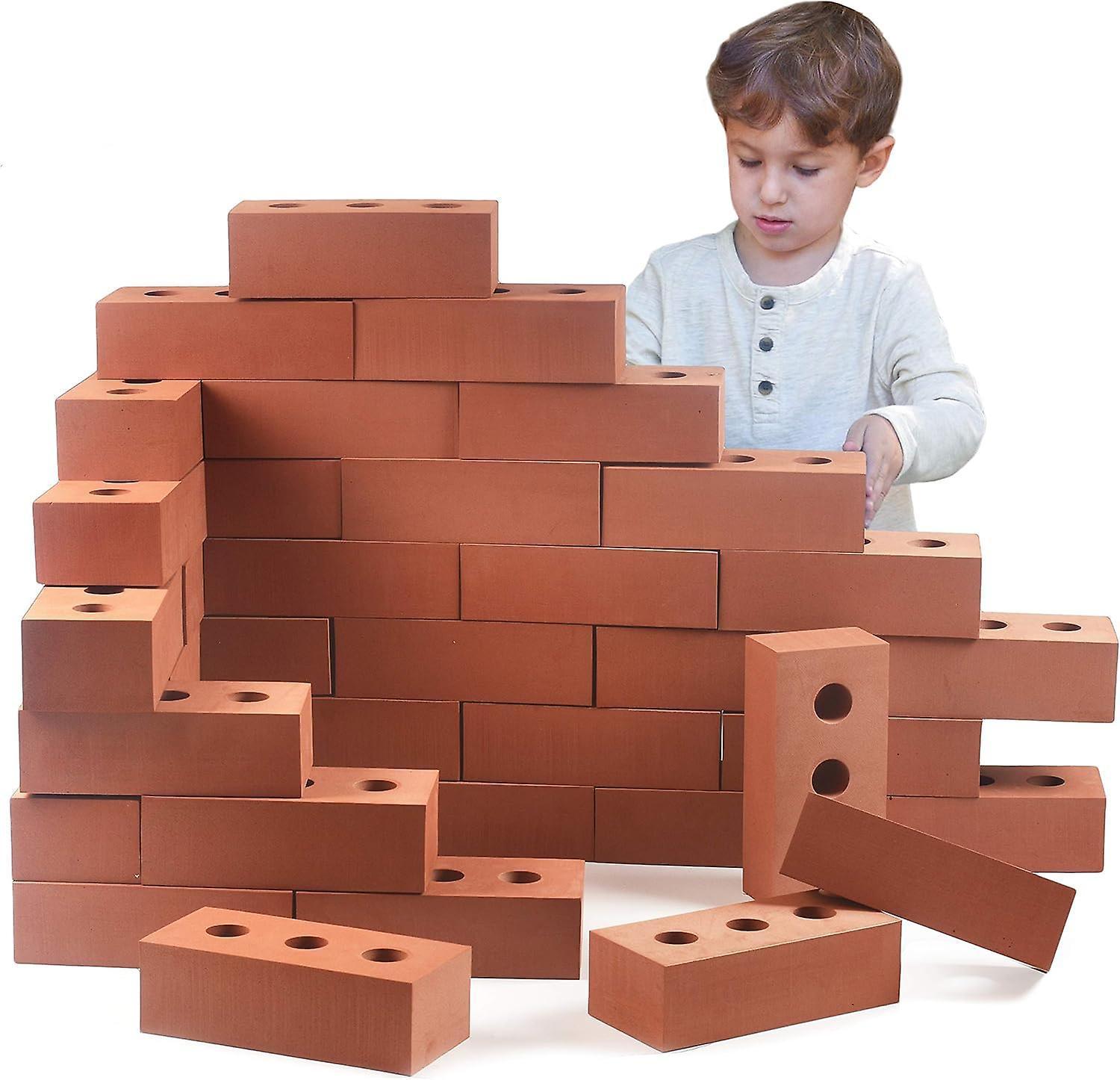 unbrand SWHY Professional Bricks Building Role Play Toy, Life Size1.6*0.8*0.45cm Fake Pretend Foam Construction Blocks (100 Pack) gift for men/ women