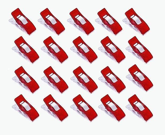 Slowmoose Multicolor Clips, Fabric Clamps Patchwork, Hemming Sewing Tools 20pcs Red