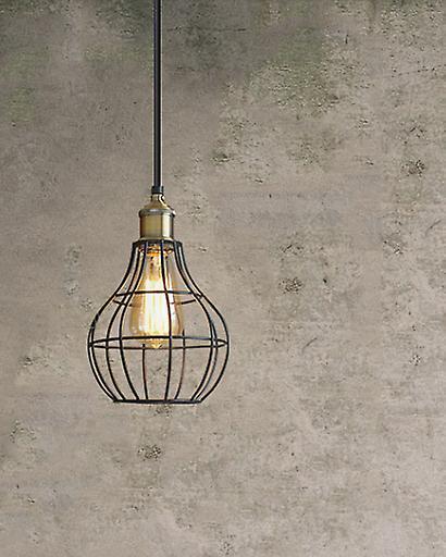 Slowmoose Wrought Iron Metal Cage Wall - Lampshade Pendant Light, Bulb Guard Clamp A