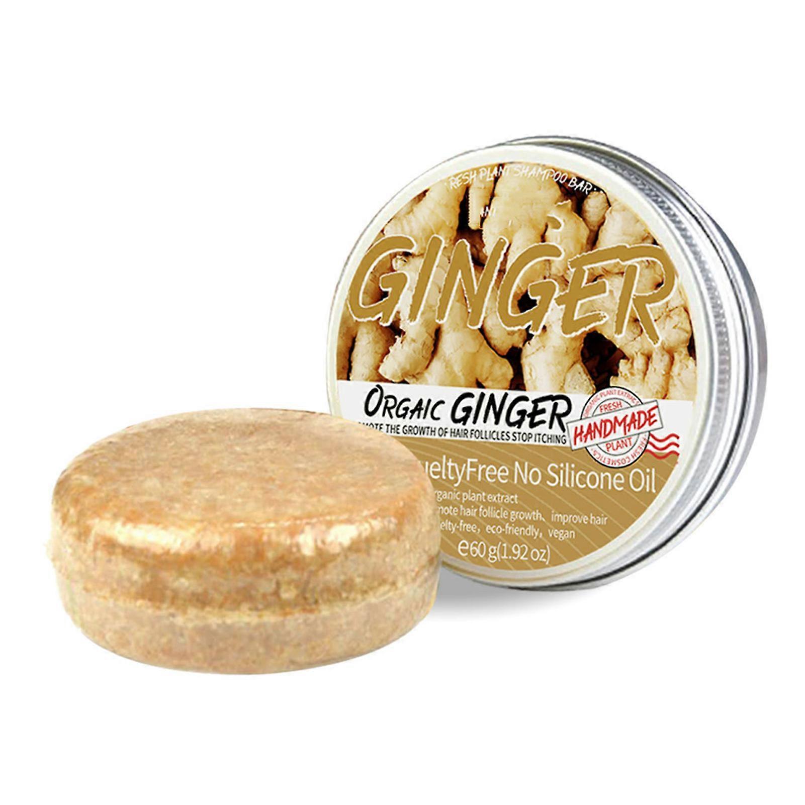 unbrand Women\'s Ginger Shampoo Soap Handmade Soap Nourishing Shampoo Cake Ginger Oil Shampoo Soap 60g