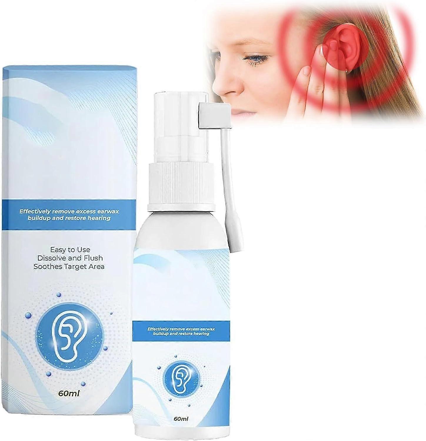 Unbrand Tinnitus Relief Spray for Ringing Ears, Ear Wax Removal Soothing Tinnitus Relief Treatment Improve Hearing & Relieves Discomfort 3pcs -60ml