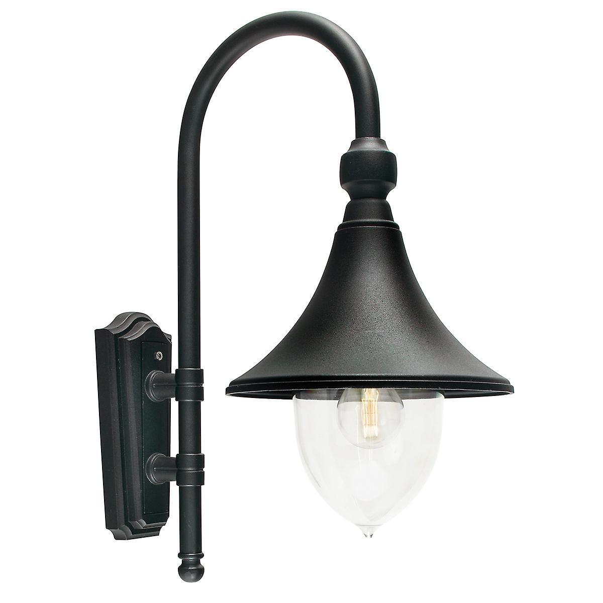 Firenze 1 Light Outdoor Dome Wall Lantern Light Black IP54 E27