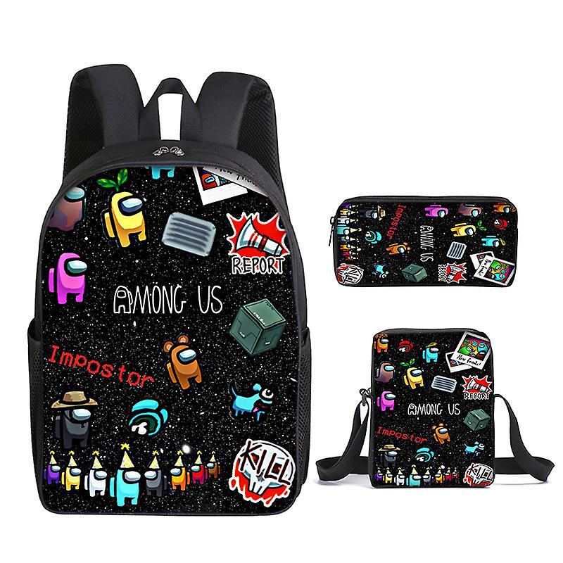 Shznv Among Us School Bag Three-piece Game Peripheral Student Backpack Shoulder Bag Pencil Case