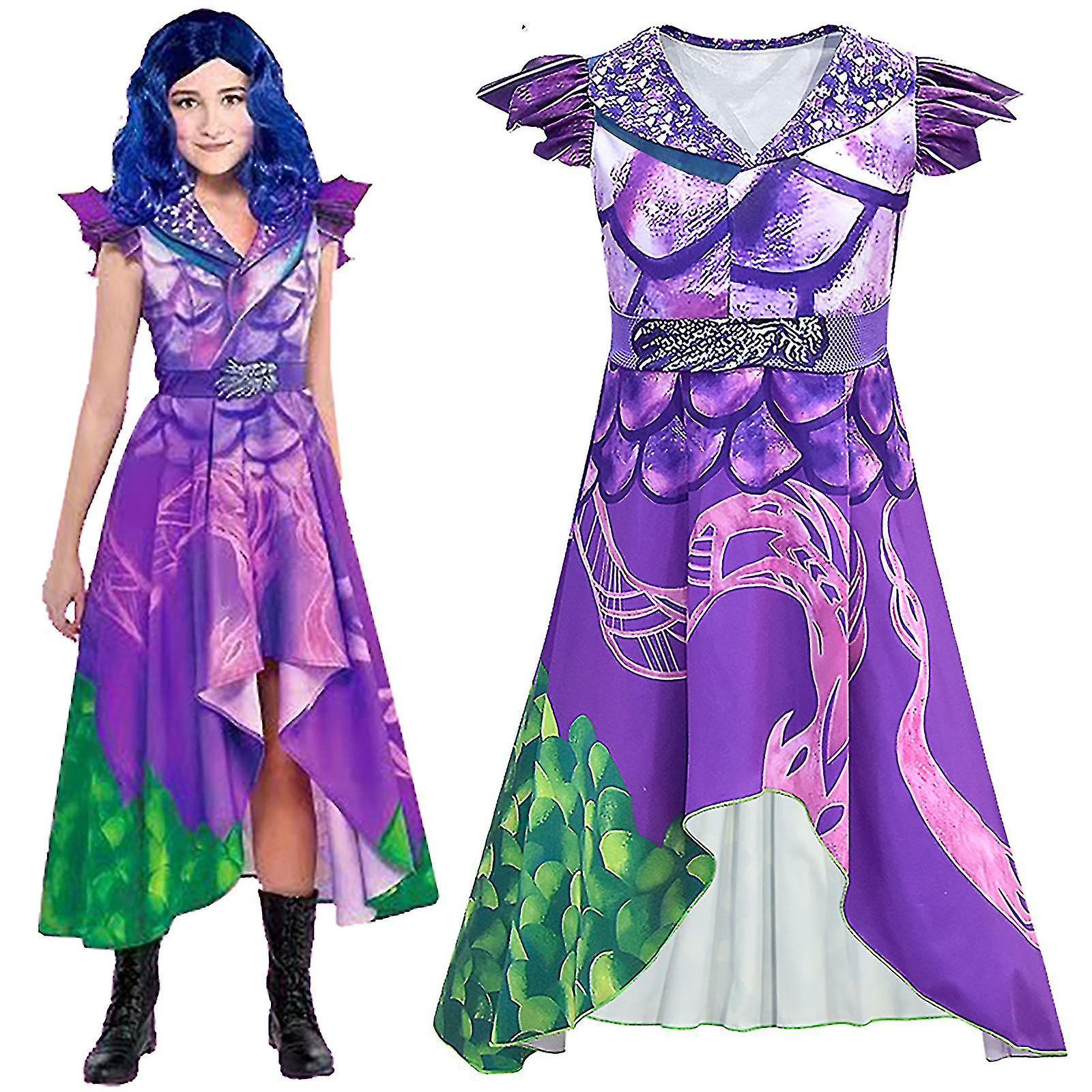 Snniv Descendants 3 Costume For 4-12 Years Girls, Audrey Evie Mal Costume Descendants Fancy Dress, Kids Descendants Dress Cosplay Dress For Carniva...