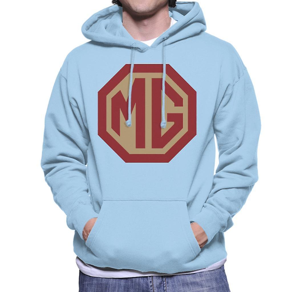 MG Red And Gold Logo British Motor Heritage Men's Hooded Sweatshirt Sky Blue XX-Large