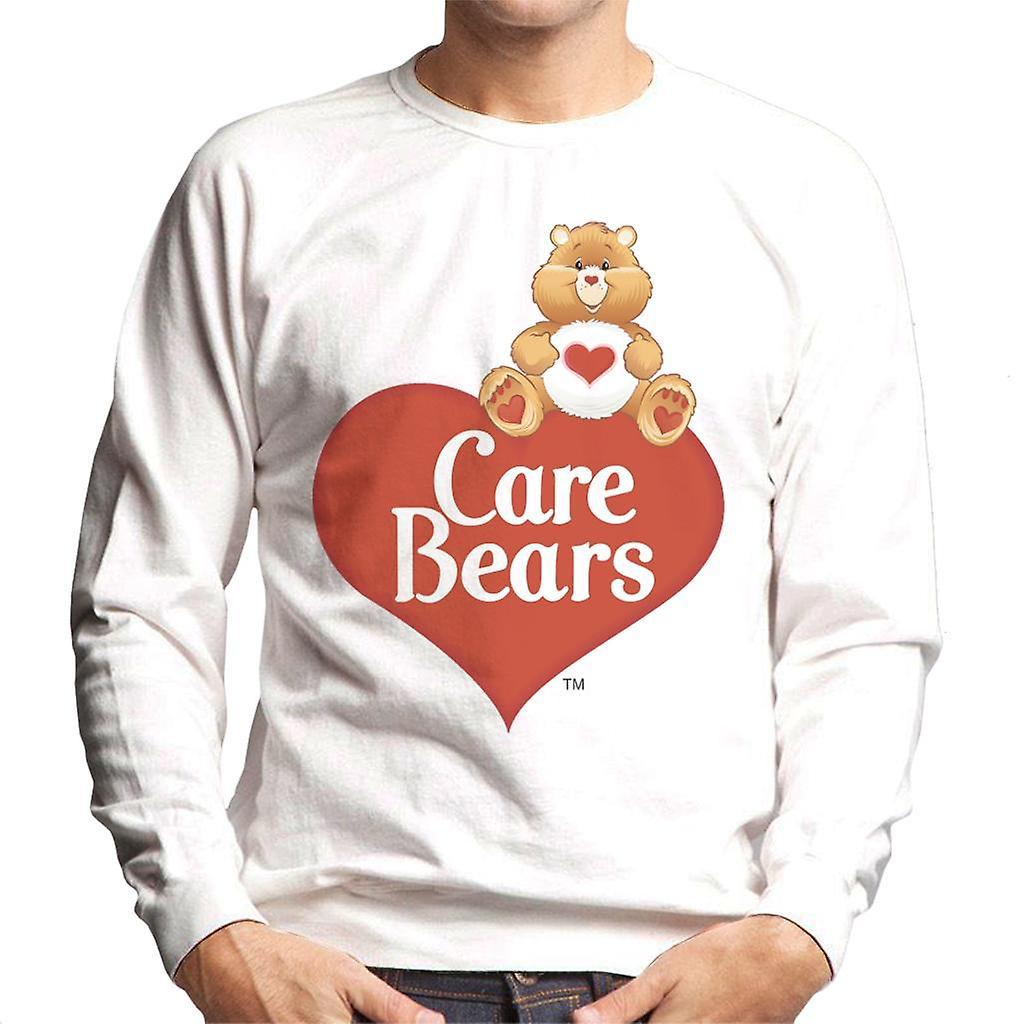 Care Bears Logo Tenderheart Bear Men's Sweatshirt White Large