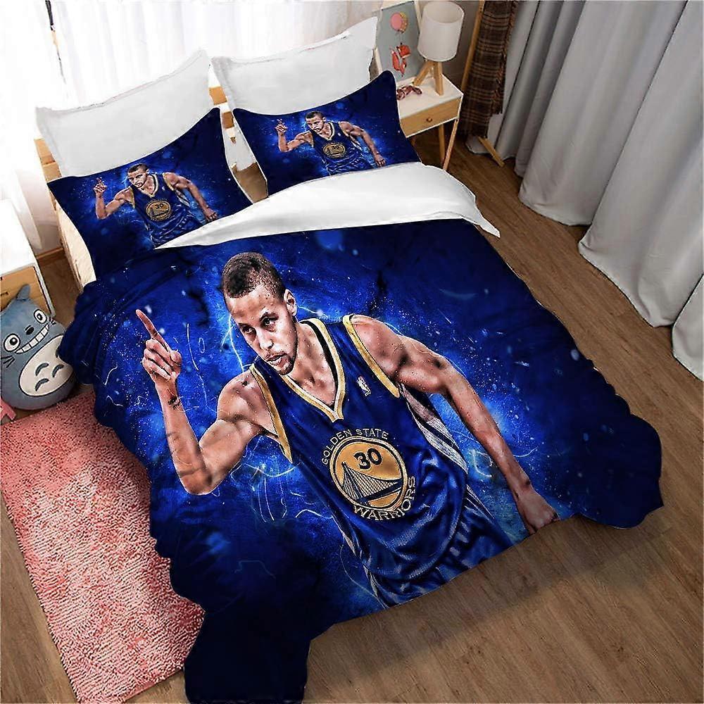 Kerota Basketball Stephen Curry 3 Piece Duvet Cover Set-600 Thread Count Egyptian Cotton, Stylish Breathable and Durable, Premium Bedding Collectio...