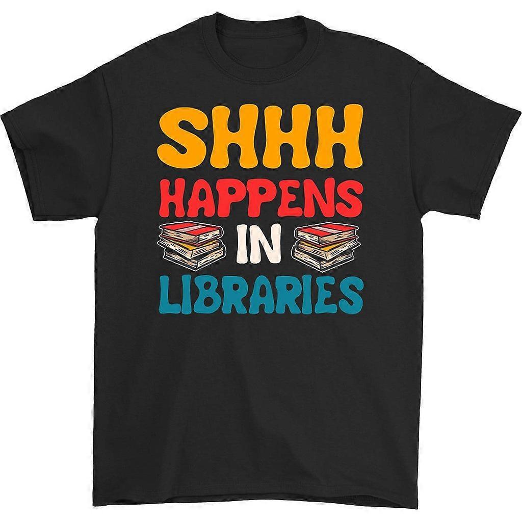 Fuzhou Bingyu Supply Chain Services Co., Ltd. Shhh Happens In Libraries T-shirt Black Xl