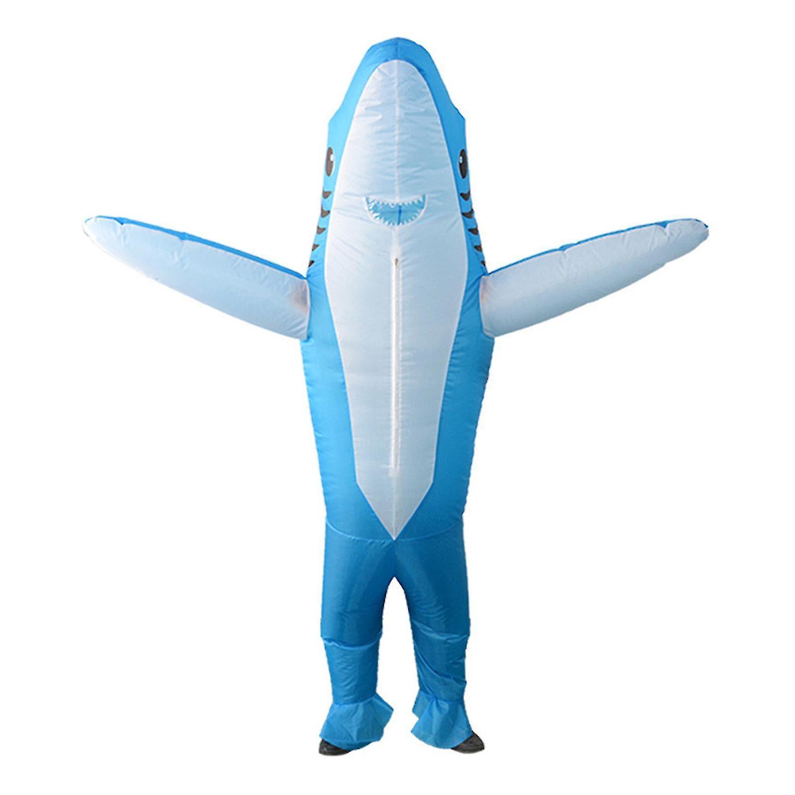 Bean Inflatable Shark Costume For Kids Adult,funny Halloween Costumes For Party, Event, Gift Blue