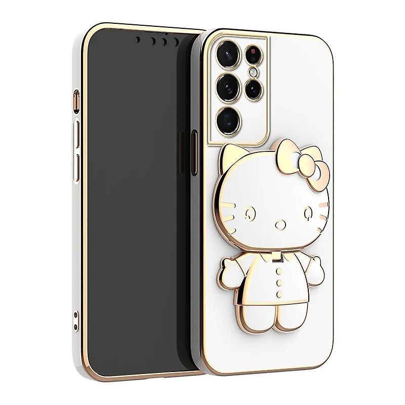 Eccpp Hello Kitty Electroplated Plating Frame Case For Samsung Galaxy S23 Ultra S22 S21 S20 Fe S10 Note 20 10 Plus A24 A34 A54 Cover 3 Galaxy A54 5G