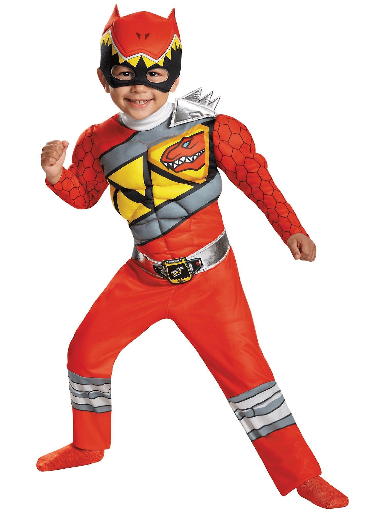 Disguise Red Ranger Deluxe Muscle Power Rangers Superhero Toddler Boys Costume 3T-4T Toddler (3T-4T)