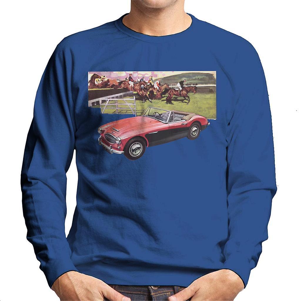 Austin Healey Sports Horses Jump British Motor Heritage Men's Sweatshirt Royal Blue XX-Large