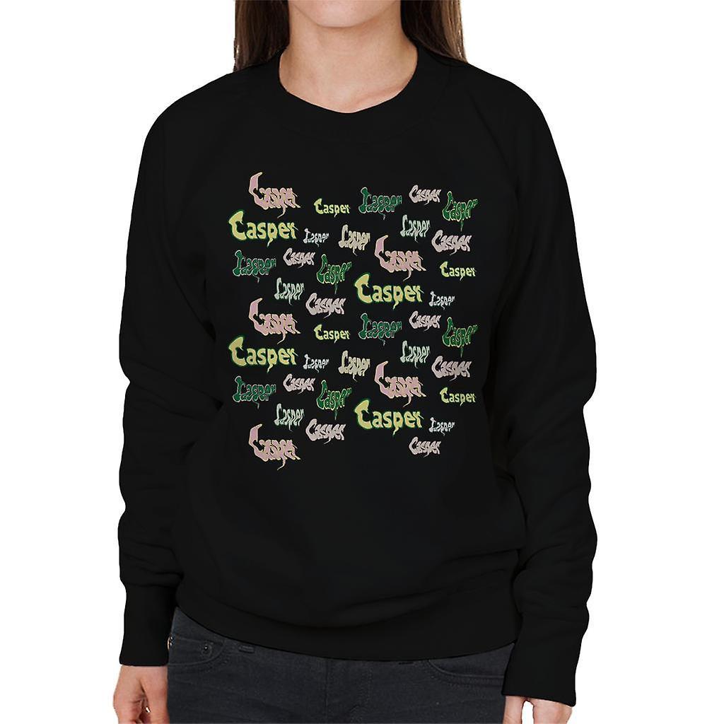 Casper The Friendly Ghost Logo Fonts Women's Sweatshirt Black XX-Large