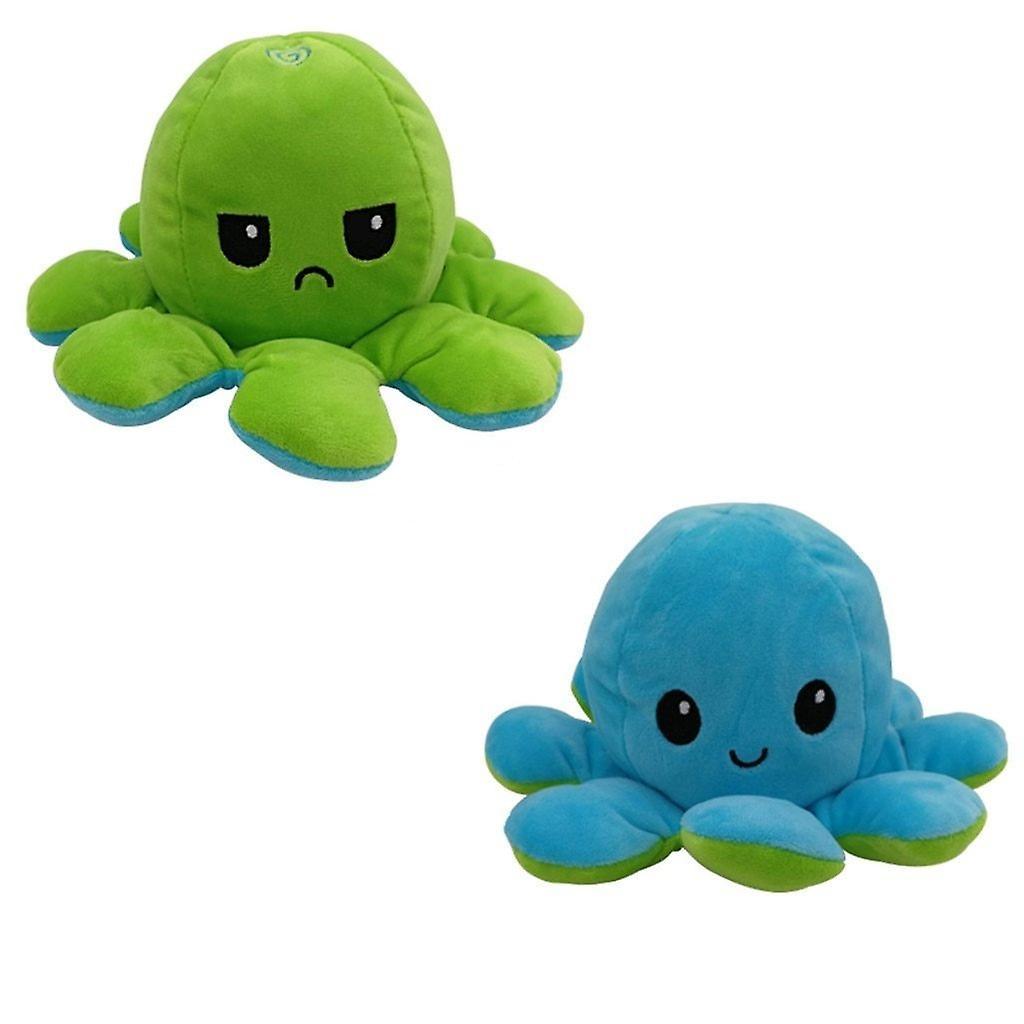 Slowmoose Reversible Octopus Shape, Stuffed Plush And Soft Doll Dark Green Dark Blue