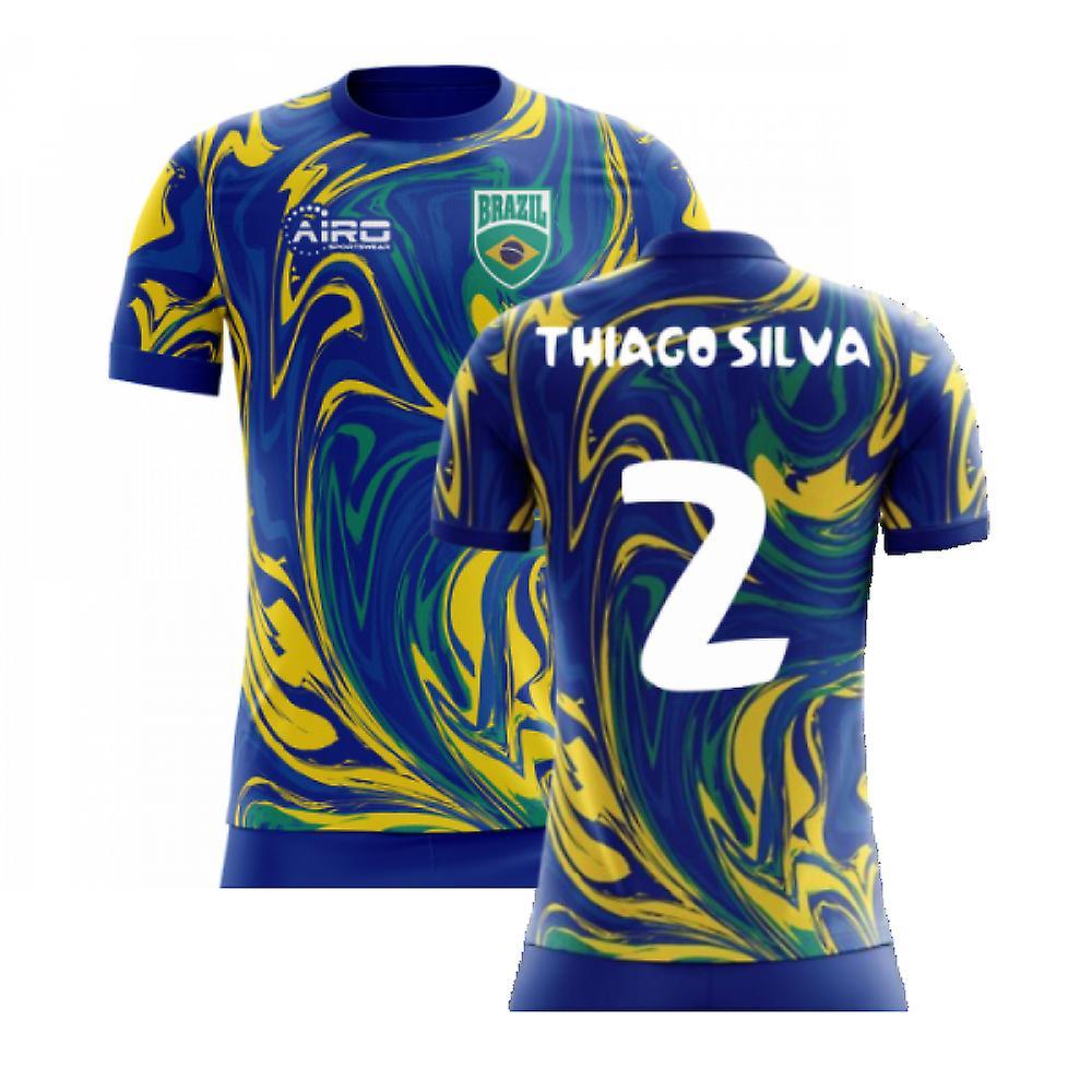 Airo Sportswear 2022-2023 Brazil Away Concept Shirt (Thiago Silva 2) - Kids Yellow LB 30-32 inch Chest (75/81cm)