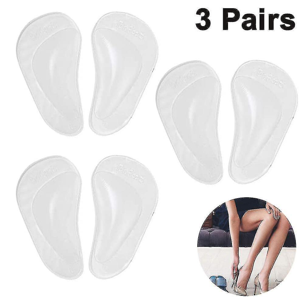 Banmo Plantar Fasciitis Arch Support Shoe Insoles 3 Pairs, Thicken Gel Arch Pads For Flat Feet - Self-adhesive Arch Cushions Inserts For Men And Wo...