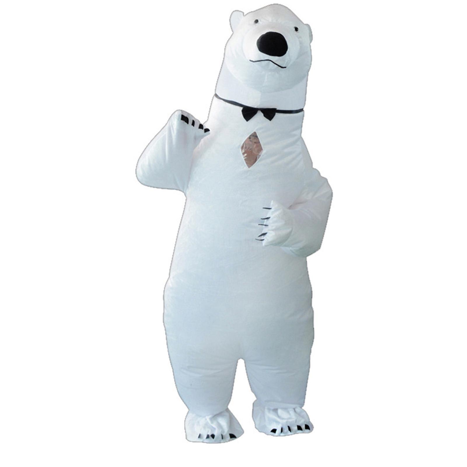 unbrand Adult Polars Bear Inflatable Performance Suit Comfortable Lightweight Show Costume for Patry Stage Show Polar Bear