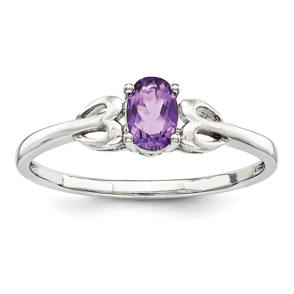 JewelryWeb 925 Sterling Silver Polished Amethyst Ring Measures 2mm Wide Jewelry Gifts for Women - Ring Size: 5 to 10 8