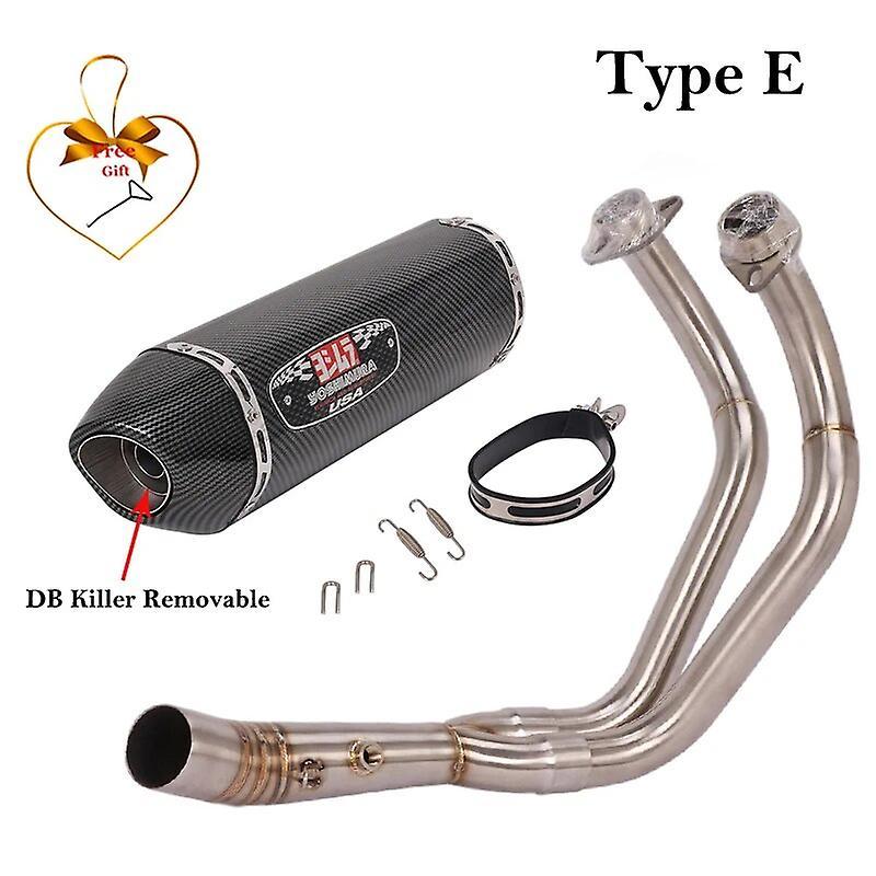 Jimonzi Full Exhaust For YAMAHA MT-07 FZ-07 MT07 FZ07 XSR700 Motorcycle System Modified Escape Muffler DB Killer Front Connect Link Pipe Type E