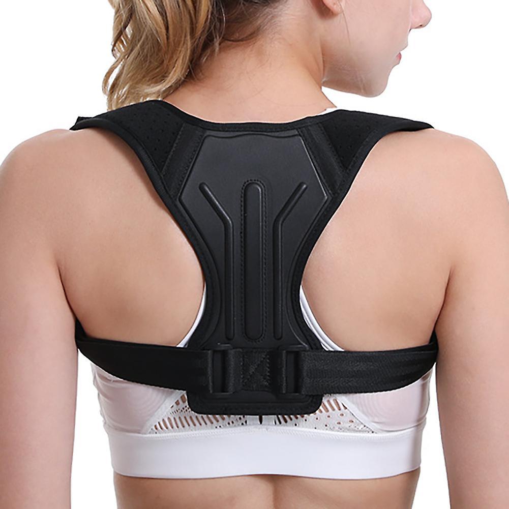 Realove Adult Kid Adjustable Posture Corrector Pain Relief Shoulder Back Support Brace Black L