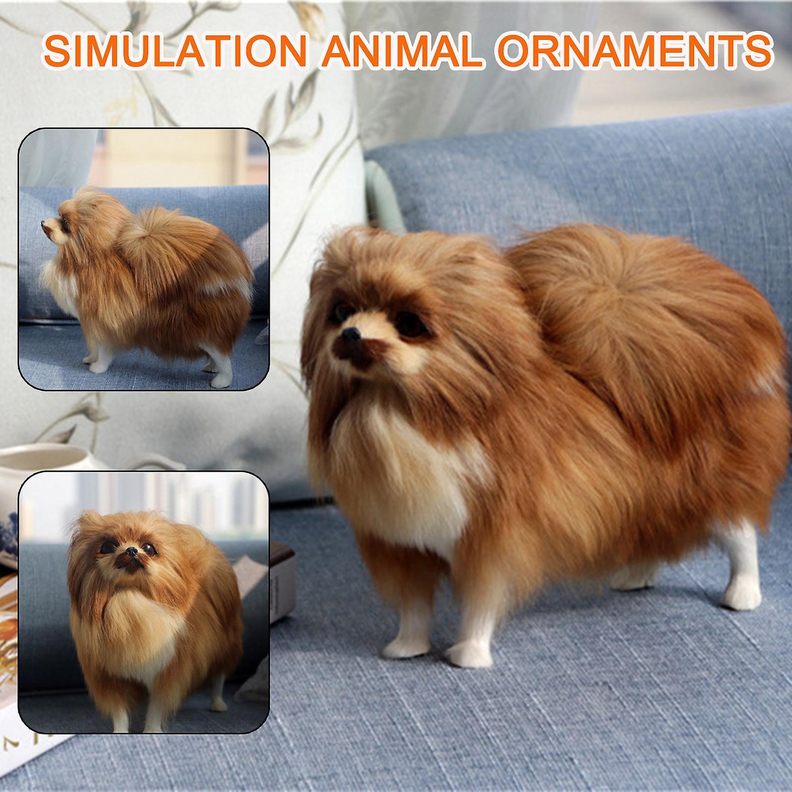 Unbrand Simulation Model Simulation Pomeranian Dog Model Plush Toys K