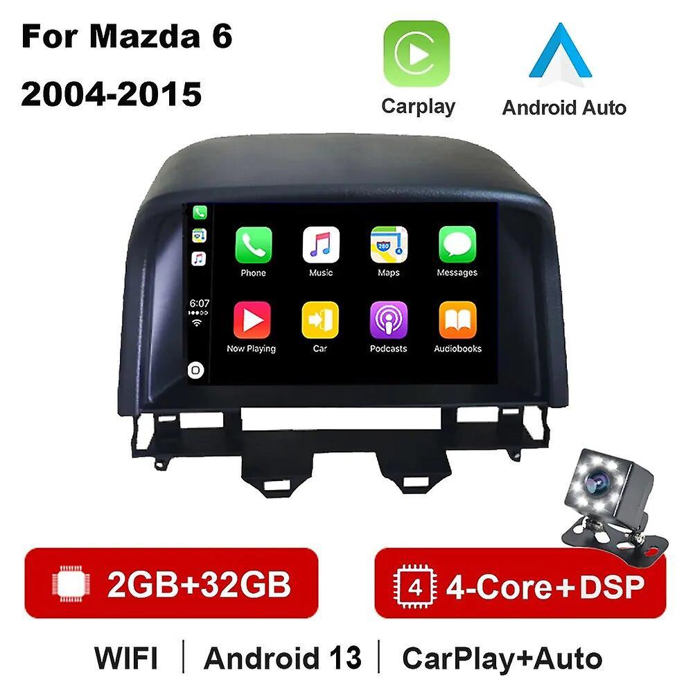 Redkid Car Radio For Mazda 6 Gps Navigation Stereo Audio Video Accessories Android 13.0 Wifi Carplay Dsp 2 Din Cd Dvd Player 2G 32G Carplay