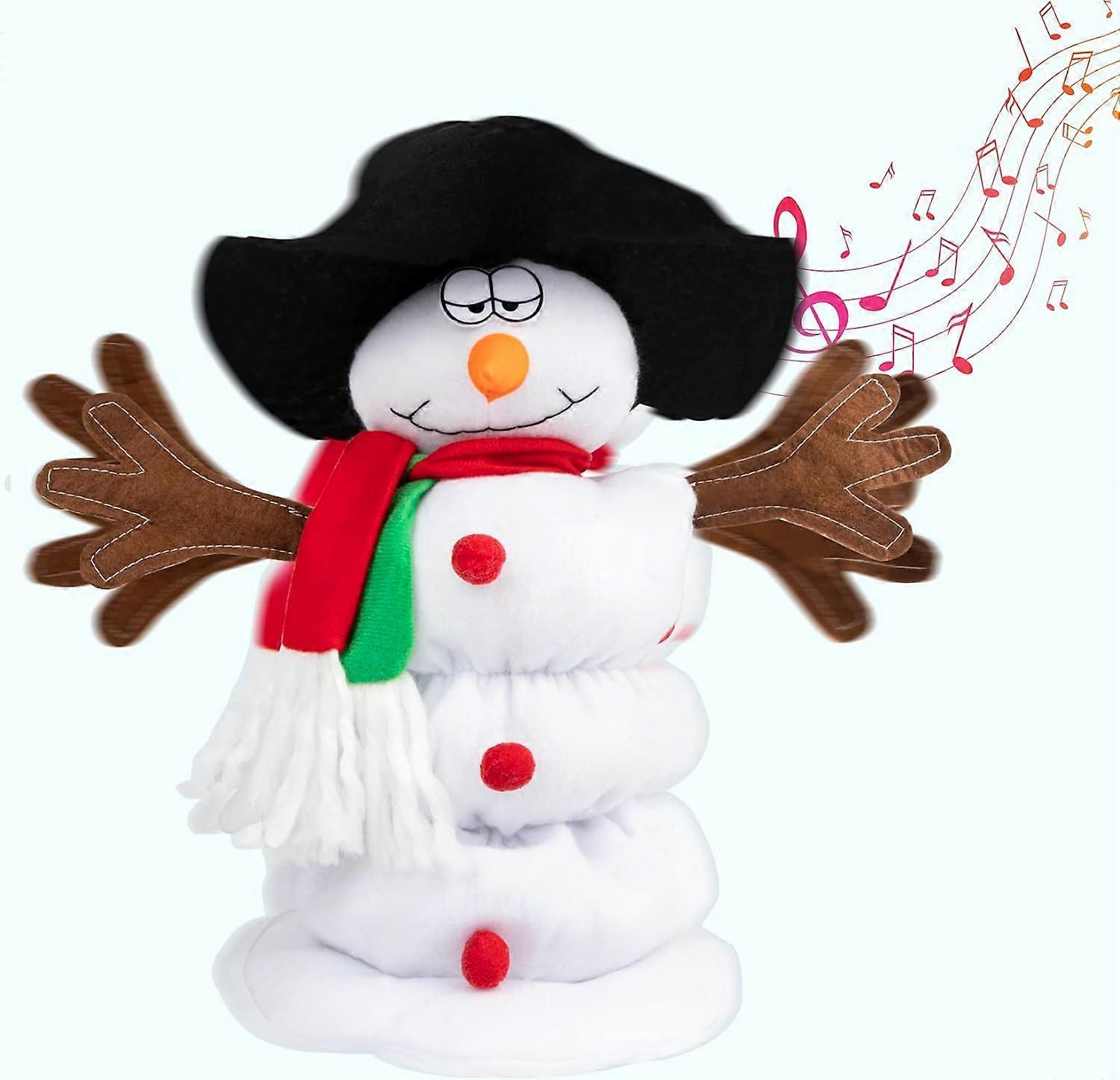 Lertenys Singing and Dancing Snowman Plush Toy for Christmas, Animated Stuffed Decoration with 6 Christmas Songs