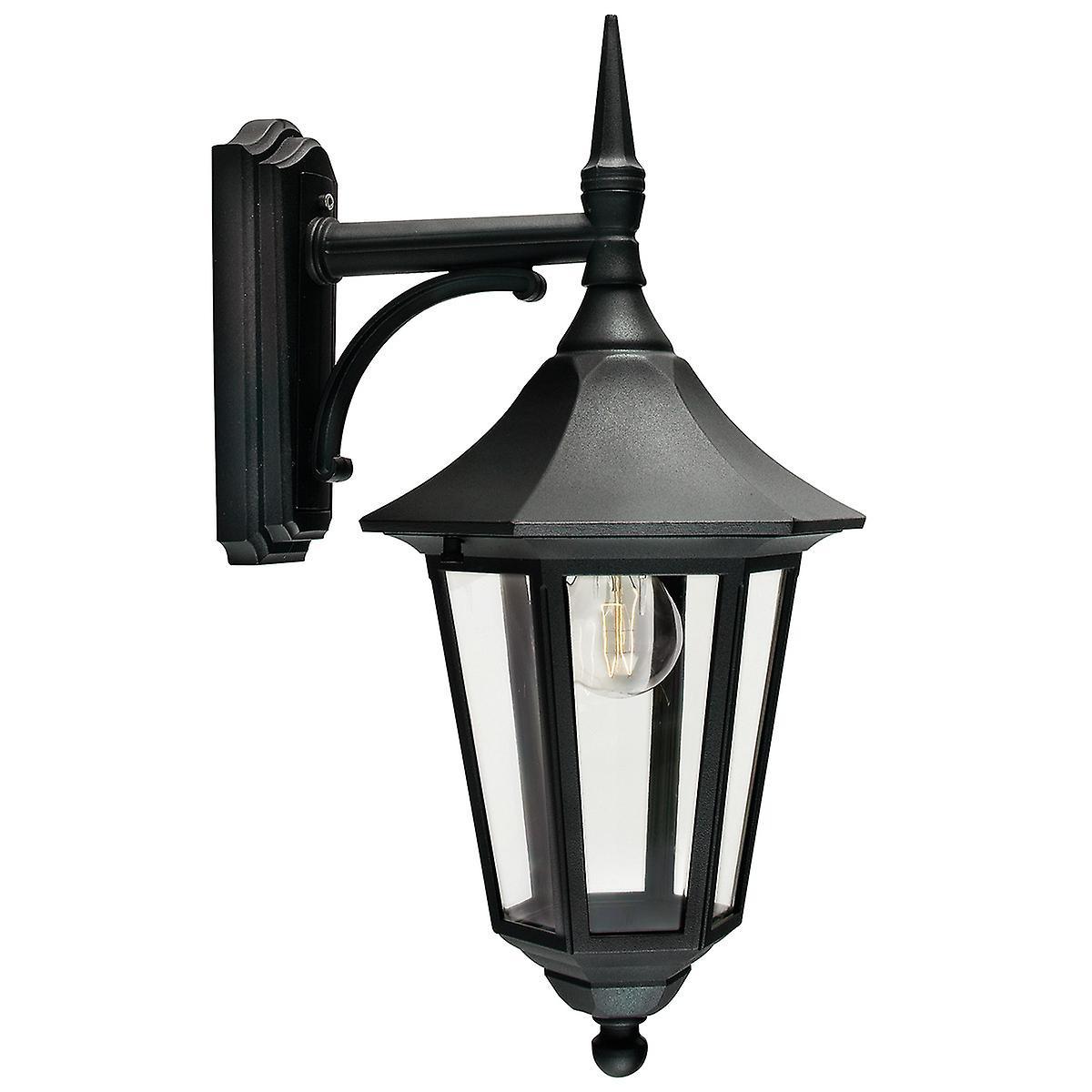 Valencia 1 Light Outdoor Wall Lantern Light Black IP54 E27