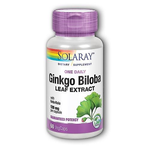 Solaray Ginkgo Biloba Leaf Extract, 120 mg, 60 Caps (Pack of 1)