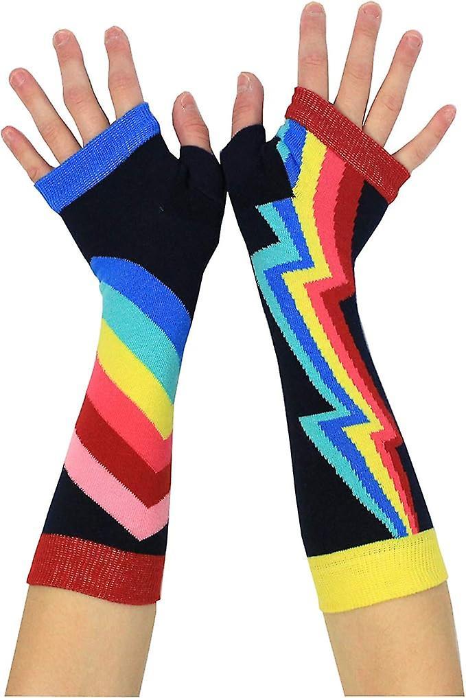 United Oddsocks Rainbow Funky Armwarmers Yellow/Black/Blue One Size