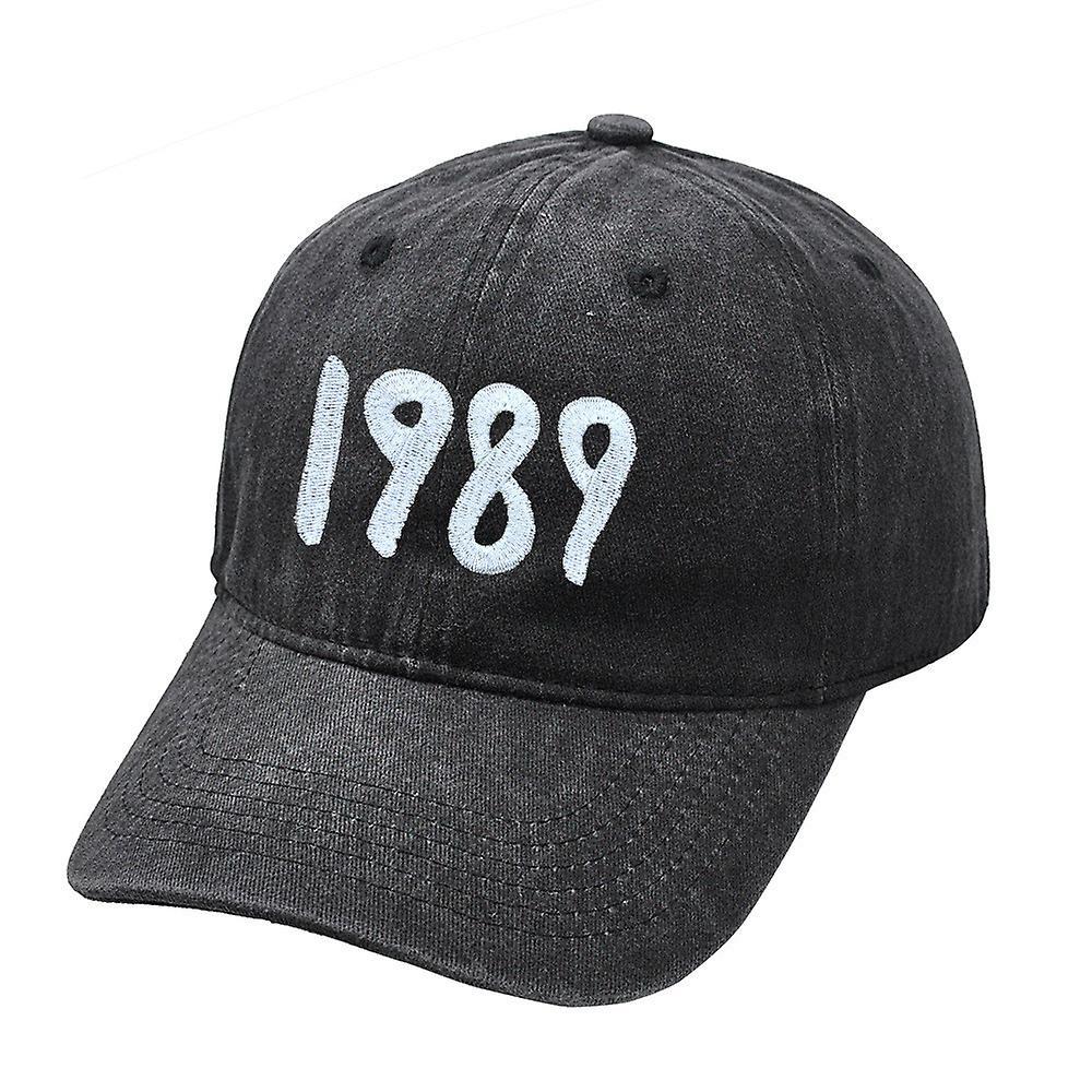 Sevenday Taylor Swift 1989 Retro Baseball Cap Unisex Women Messy Bun Snapback Hat Sun Sport Trucker Caps Basecap Black