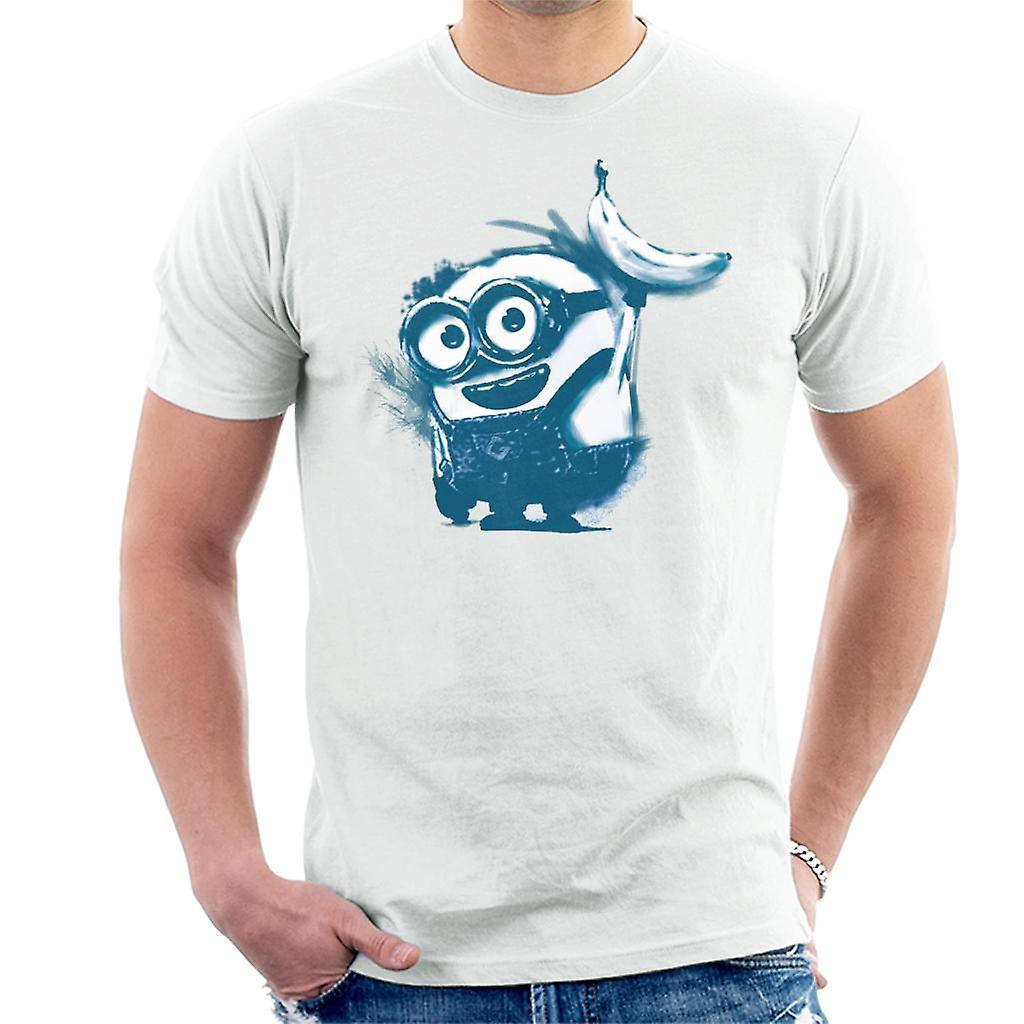 Despicable Me Bob The Minion Banana Art Men's T-Shirt White Medium