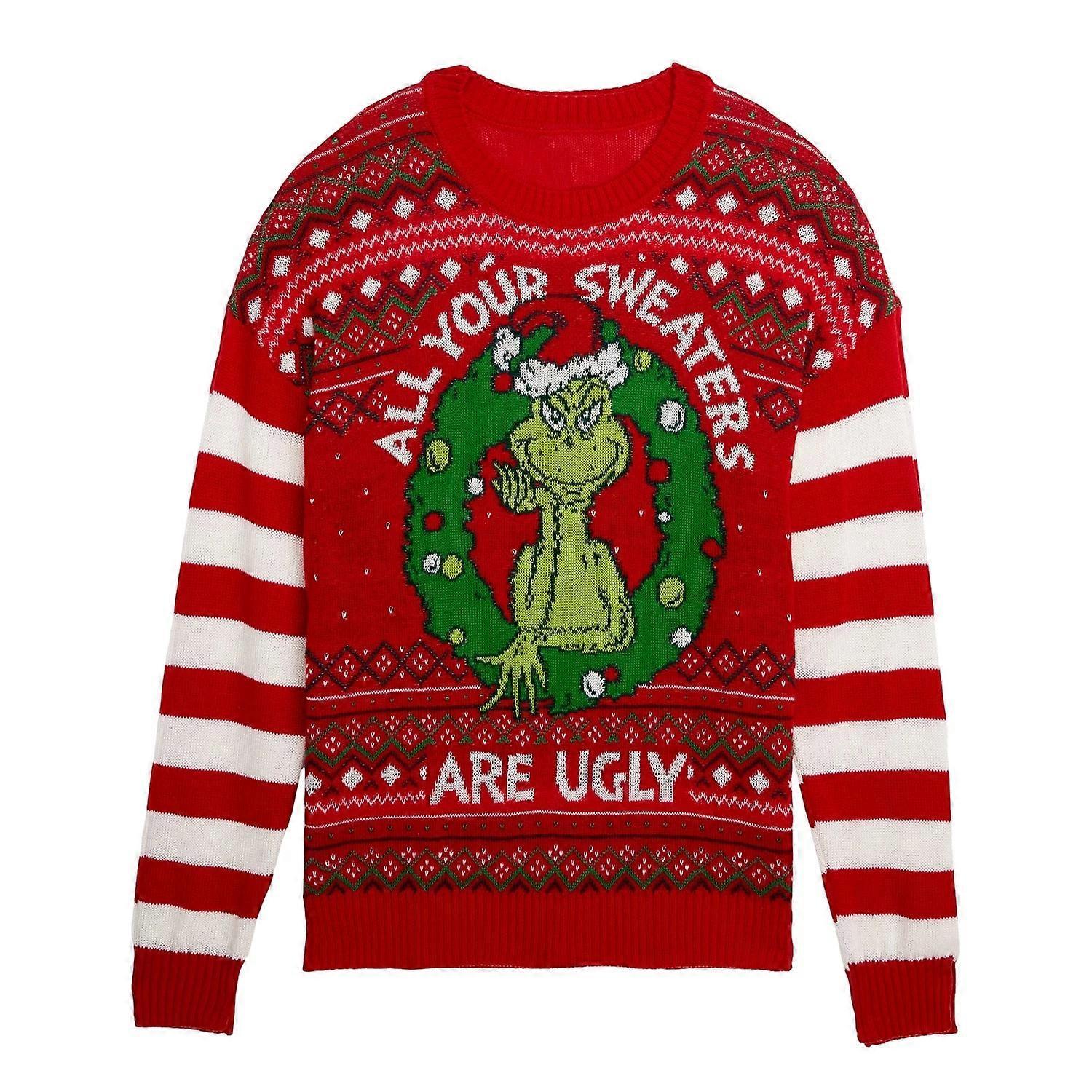 Hxetlv Dr. Seuss - The Grinch - Merry Grinchmas - Adult Unisex Funny Ugly Christmas Sweater for Men and Women - Holiday Gift Ideas Adult-L EL zippe...