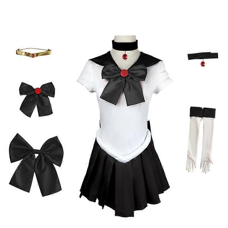 Jielin Anime Outfits Moon Cosplay Costume For Women Girls BLACK 150