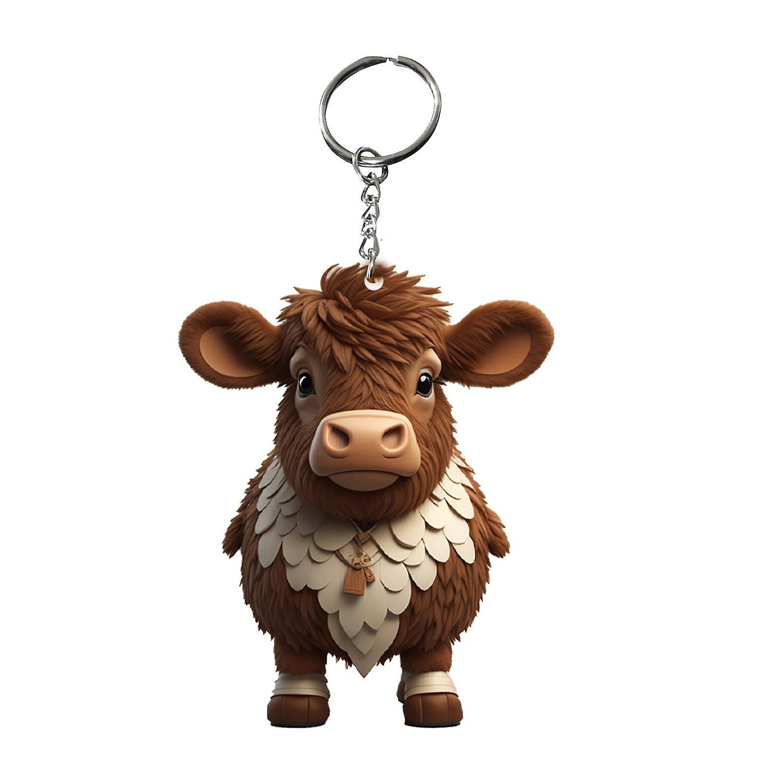 unbrand 1pcs Cow Pendants Keyring  Cows Cow Decoration Acrylic  New Yak Pendant Cow Series Keychain Fan20240178 B