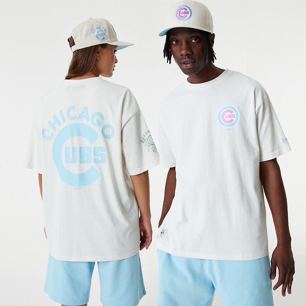 New Era Unisex MLB Pastel OS T-Shirt ~ Chicago Cubs White M