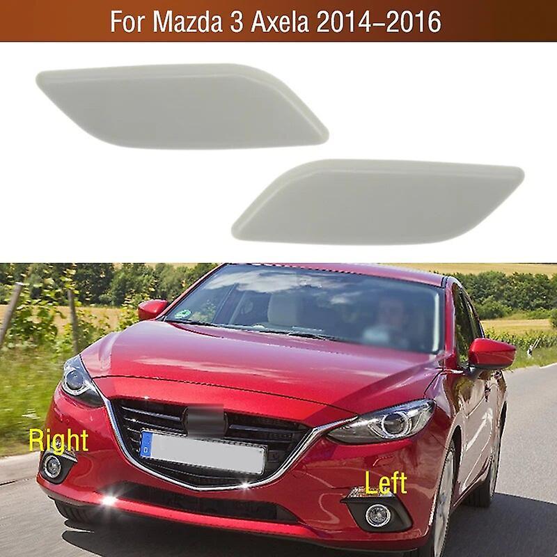 Bicaco For Mazda 3 Axela Bm 2014 2015 2016 Unpainted Front Bumper Head Light Lamp Washer Nozzle Cover Lid Water Spray Jet Cap unpainted one pair