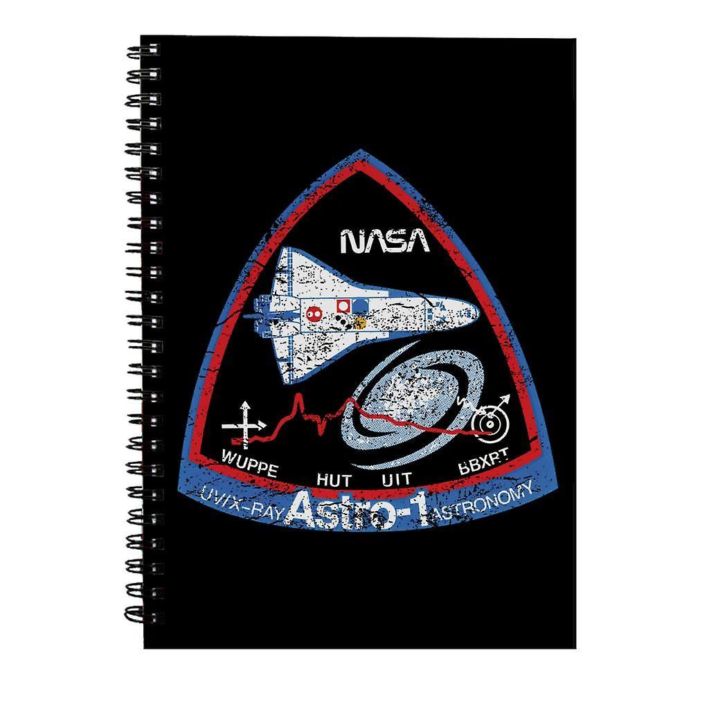 NASA ASTRO 1 Observatory STS 35 Mission Badge Distressed Spiral Notebook Black 15 x 21 cm