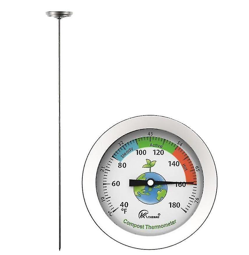 Dewenwils Compost Soil Thermometer Stainless Steel Probe Type Fertilizer Water Thermometer