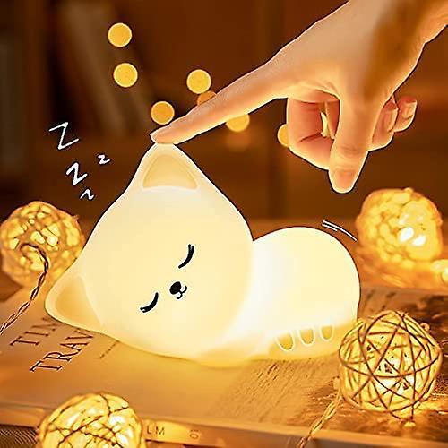 Ersam Cat Child Night Light,baby Night Light,rechargeable Child Night Light,portable Silicone Touch Night Light,gift Light