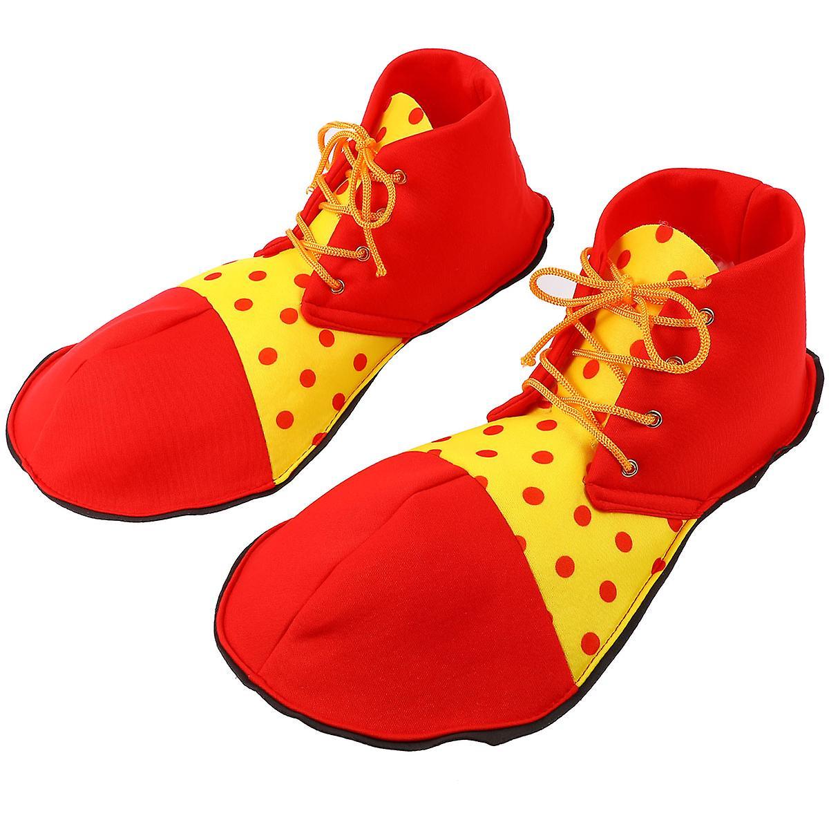 Tinksky Clown Costume Women Jester Costume Clown Shoes Red Halloween Clown Costume Shoes