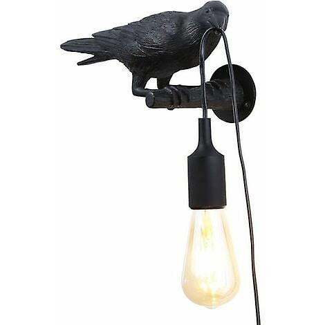 Kensty Bird Design Resin Wall Light - Black