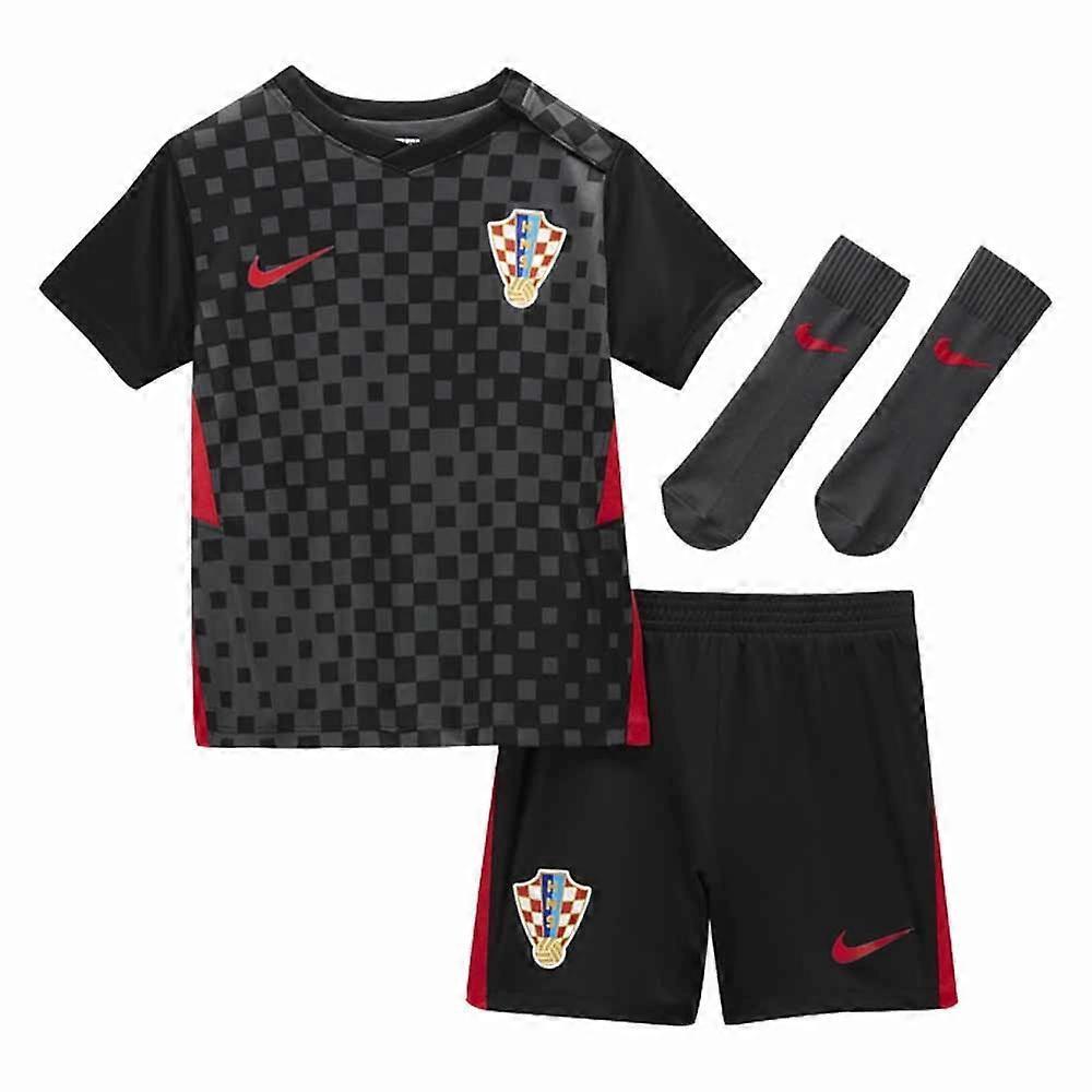 Nike 2020-2021 Croatia Little Boys Away Mini Kit Black LB 6-7yrs (116-122cm)