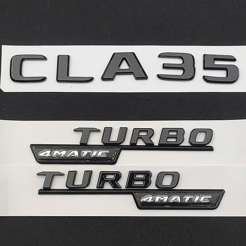 Hikig 3d Abs Car Rear Trunk Badge Sticker Rear Star Logo Cla35 Turbo 4matic Emblem For Mercedes Cla 35 Amg W117 C117 C118 Accessories Glossy Black ...